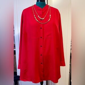 Plus size 3X Ralph Lauren Red long sleeves blouse
